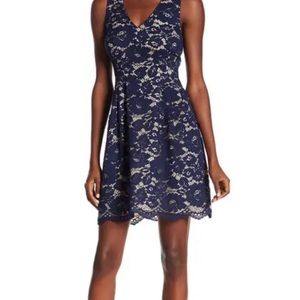 Vince Camuto Navy Lace Sleeveless Dress